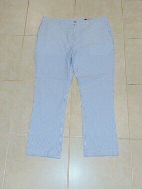 Vineyard Vines Men Pant Size 42X32 Waffle Striped Blue White Cotton